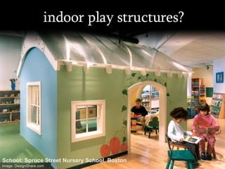 indoor play structures? School: Spruce Street Nursery School, Boston Image: DesignShare.com 