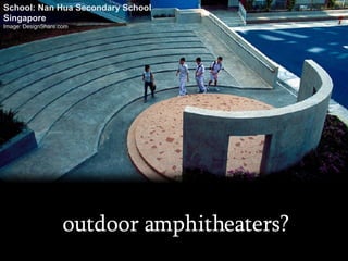 outdoor amphitheaters? School: Nan Hua Secondary School Singapore Image: DesignShare.com 