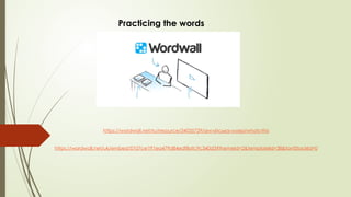 https://wordwall.net/ru/resource/34035729/англійська-мова/whats-this
https://wordwall.net/uk/embed/0107ce1ff1ea479d84edf8afc9c340d3?themeId=2&templateId=38&fontStackId=0
Practicing the words
 