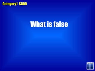 Game board Game board Category1  $500 What is false 