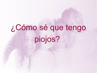 ¿Cómo sé que tengo
piojos?
 