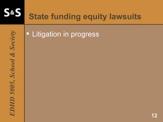State funding equity lawsuits Litigation in progress 