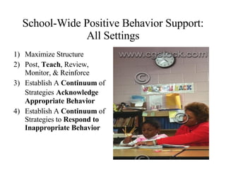 Classroom Part 1: School Wide Positive Behavior Support All Settings MO ...