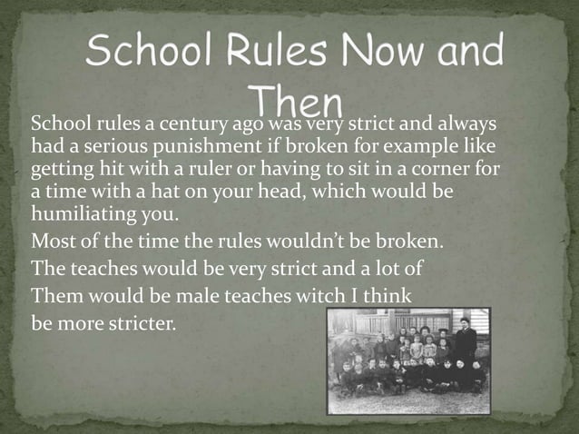 School 100 years ago expo | PPTX | Homework and Study | Education