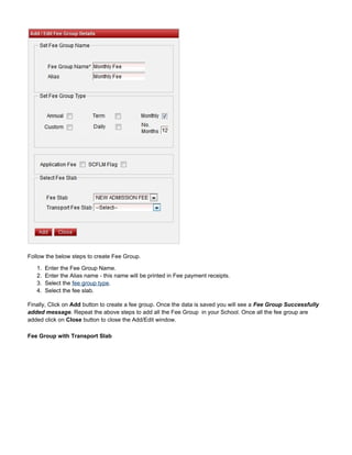 SchoolAdmin - School Fees Collection & Accounting Software | PDF