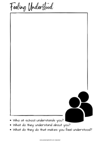 Who at school understands you?
What do they understand about you?
What do they do that makes you feel understood?
www.pookyknightsmith.com | @pookyh
Feeling Understood
 