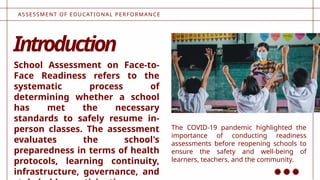 Comprehensive School Assessment for Safe Face-to-Face Learning ...