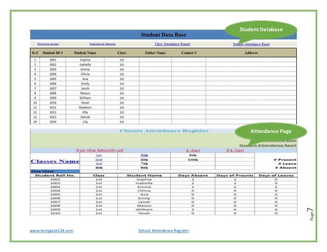 student database template