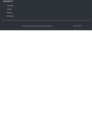 FOLLOW US
Facebook
Twitter
Google+
RSS Feeds
ISSN: 2616-6917
Copyright © 1998-2021 Big News Network All rights reserved.
 