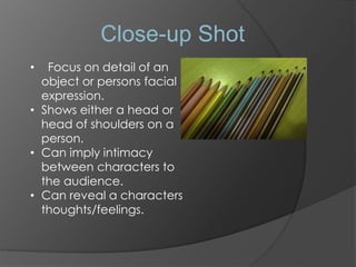 School camera angles & shots | PPTX