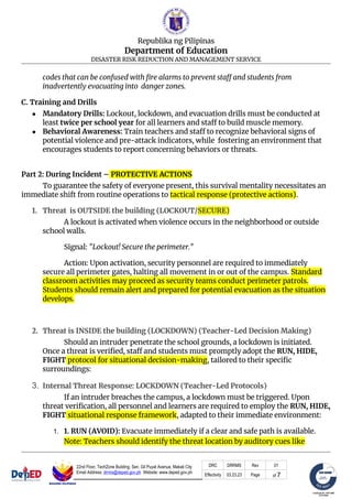 Comprehensive School Contingency Protocol for Active Shooter Incidents ...