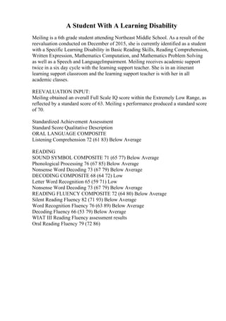 Learning Disability Experience Essay Example School Essay Writing. How To Write An Essay Examples - Ahern Scribble | PDF