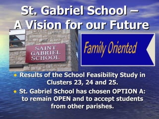 St. Gabriel School –  A Vision for our Future ,[object Object],[object Object]