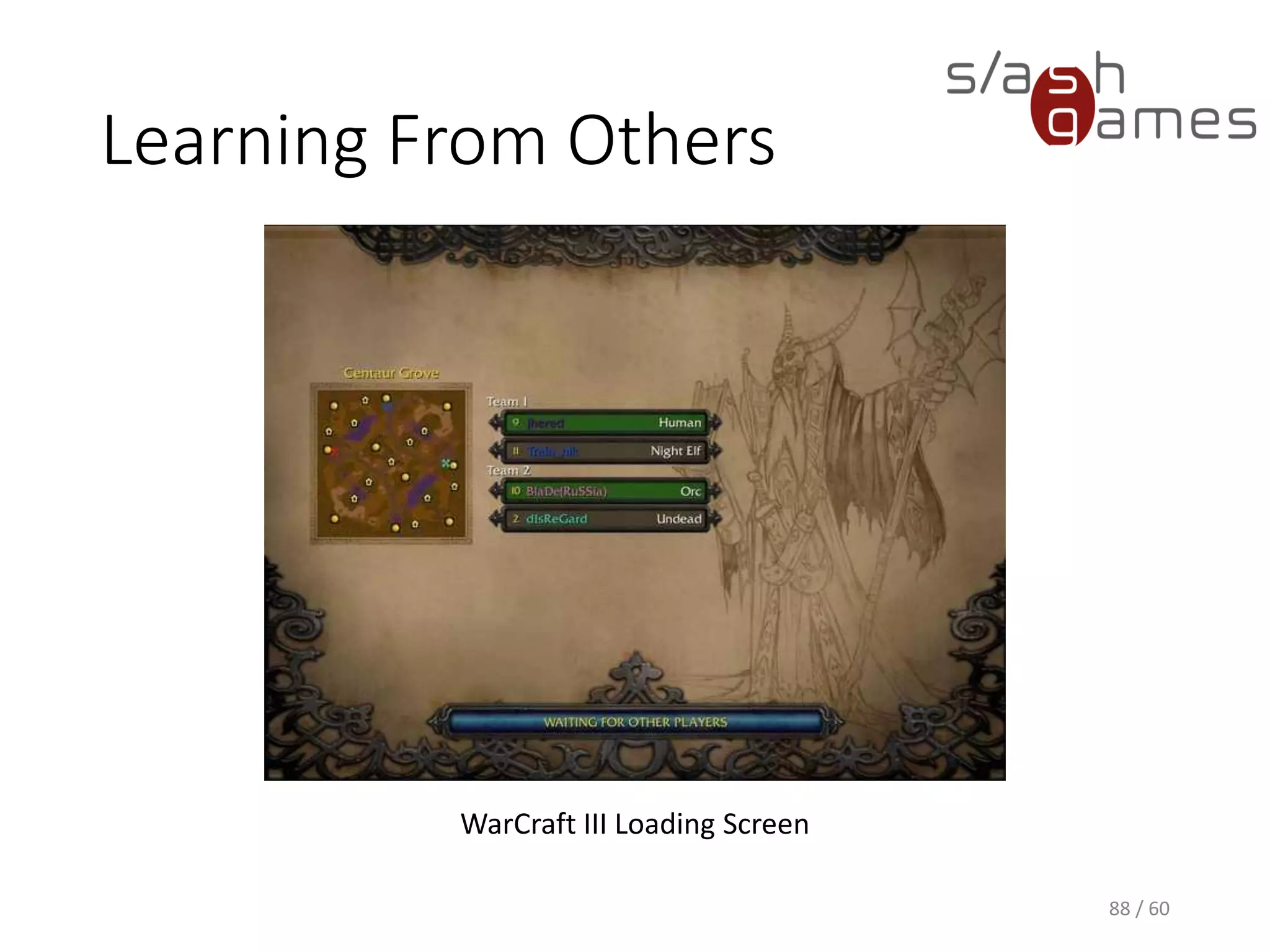 Learning From Others
88 / 60
WarCraft III Loading Screen
 