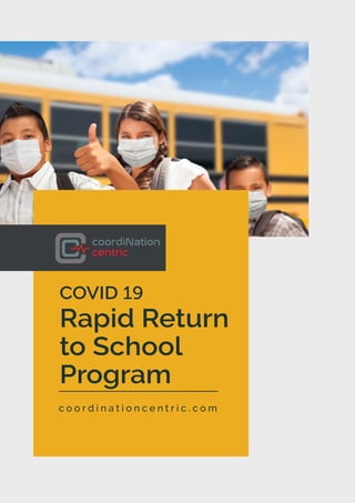 COVID 19
Rapid Return
to School
Program
c o o r d i n a t i o n c e n t r i c . c o m
coordiNation
centric
 
