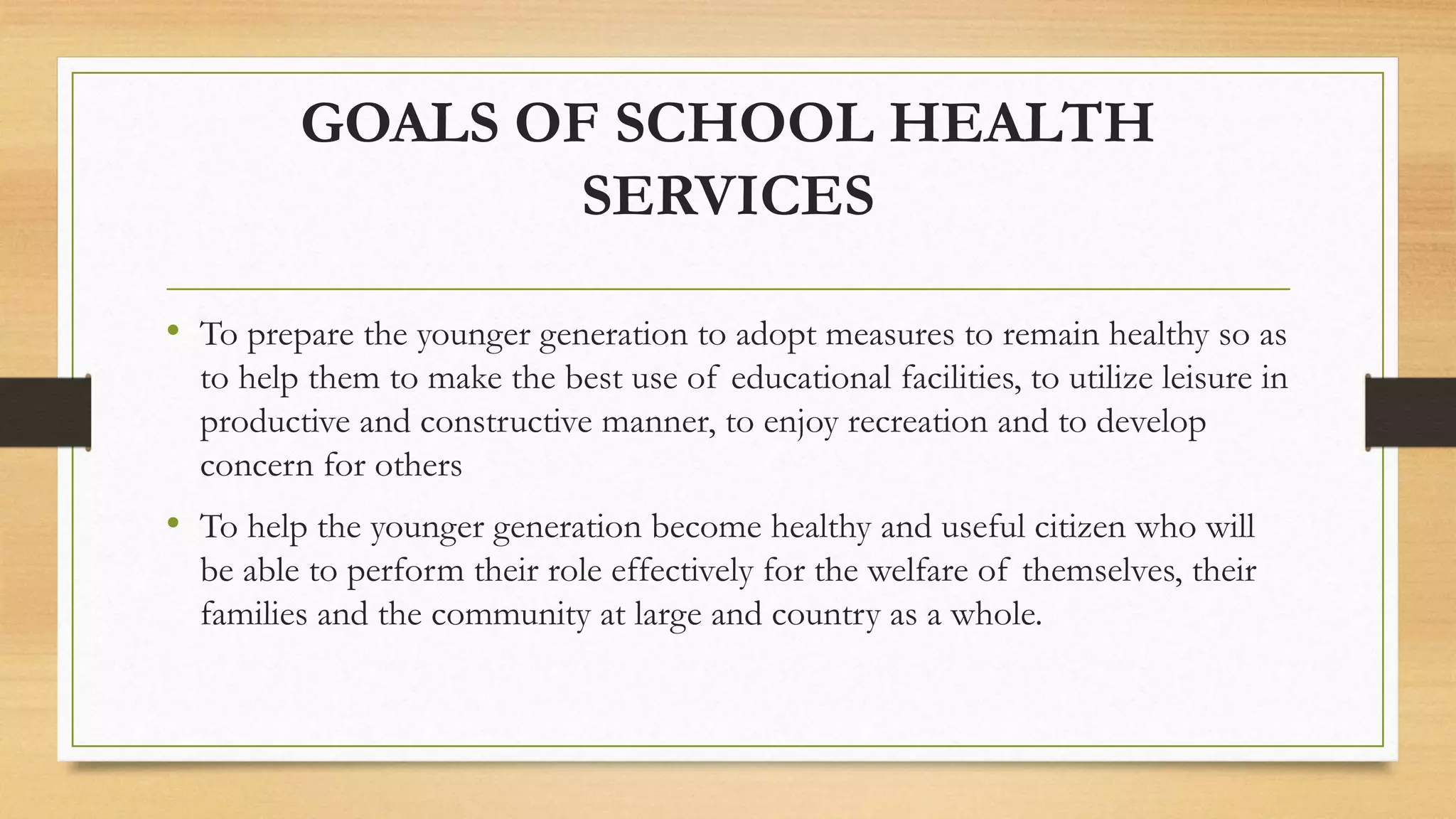 School health service ppt
