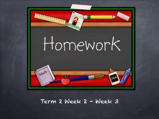Term 2 Week 2 - Week 3
 