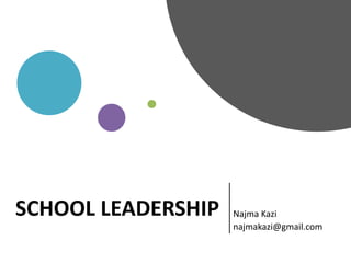 SCHOOL LEADERSHIP Najma Kazi
najmakazi@gmail.com
 