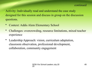 Scb Activity School leadership, SCB II PPTs Final July 2025.pptx