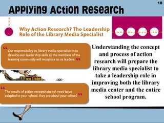 Finding from Colorado:Loertscher:  Leadership and AchievementPowerPoint SlidesFor Colorado (and other) studies see School Library Impact Studies