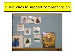 Visual cues to support comprehension