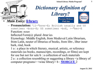What is a school library media program, or is it a school library ...