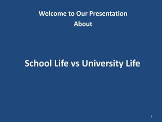 School Life vs University Life
Welcome to Our Presentation
About
1
 