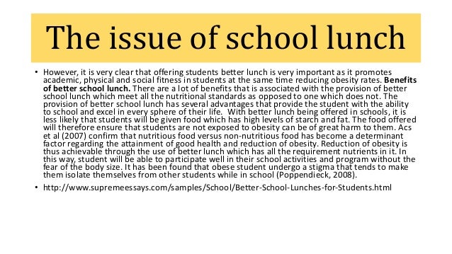 essay on why school lunches should be free