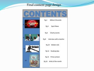 Final content page design
 