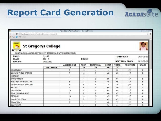 school management software by acadasuite college report card generator