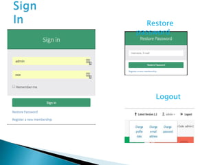 Restore
password
Logout
 