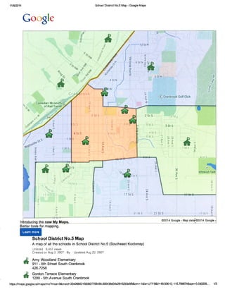 City Of Cranbrook Map School Map Cranbrook