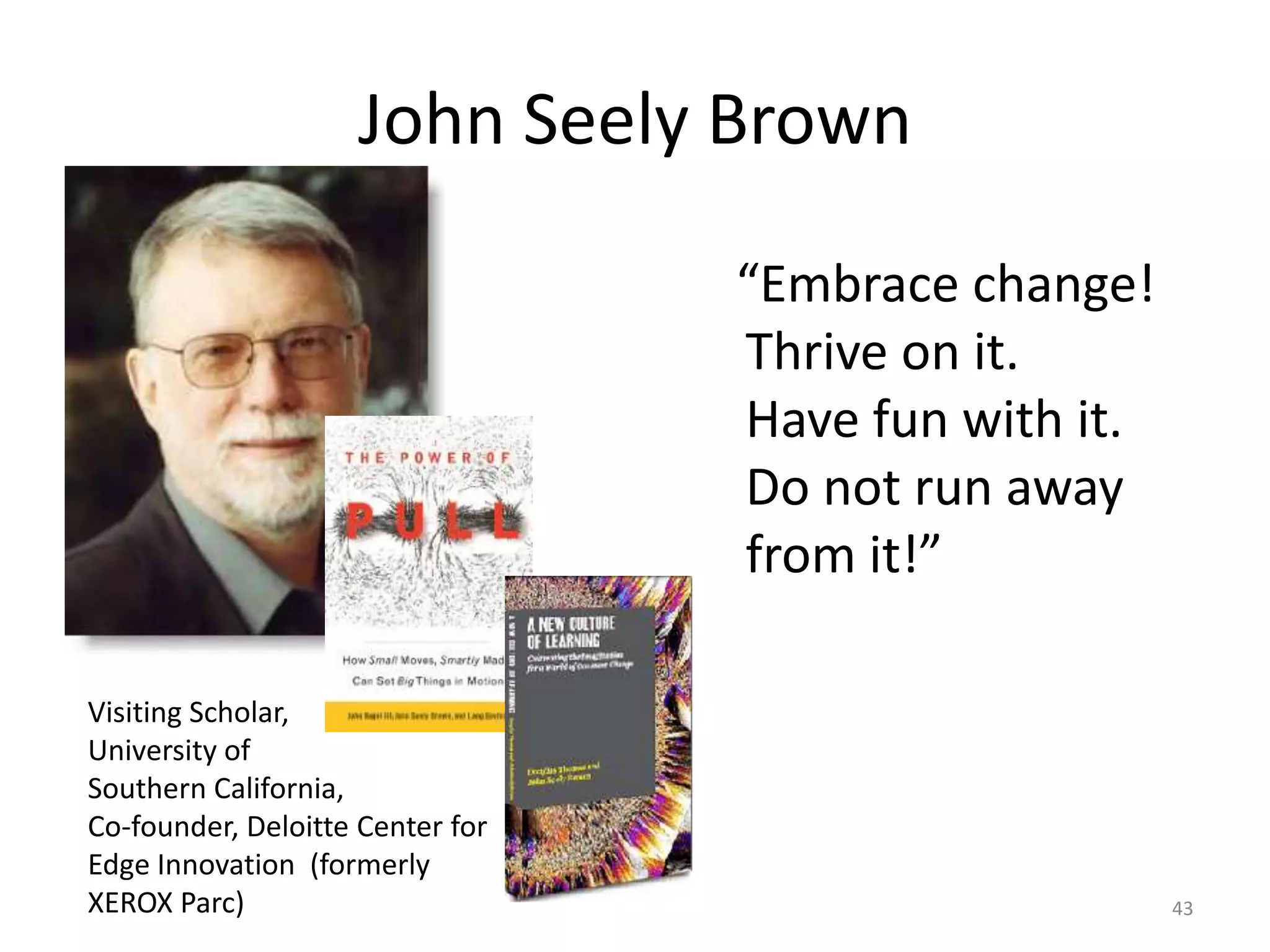 37Jamie Forrest“The biggest change, I think, is in my confidence and my attitude.  Twitter has opened me up to a world (and I do mean WORLD) of teachers who are doing some of the same things as I am and are paving the roads to new teaching options.” “I found a community of people who validated what I was doing in my classroom while challenging me to try new things.  So, not only have I started to consider myself a grade 3 teacher, but I have started to consider myself a really good one!  This change was obviously noticed by others as well, because I will be mentoring my new grade 3 teaching partner.  Upon finding out that she was teaching grade 3, she approached me for help.  Both my principal and vice-principal have mentioned that they were glad I could share my expertise with a new teacher.”
