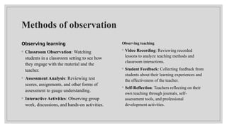Observation Learning Style school observation: Learning,types of learning Teaching etc. | PPTX