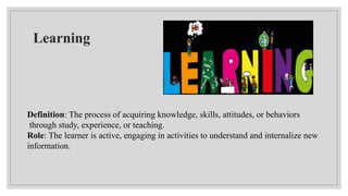 school observation: Learning,types of learning Teaching etc. | PPTX