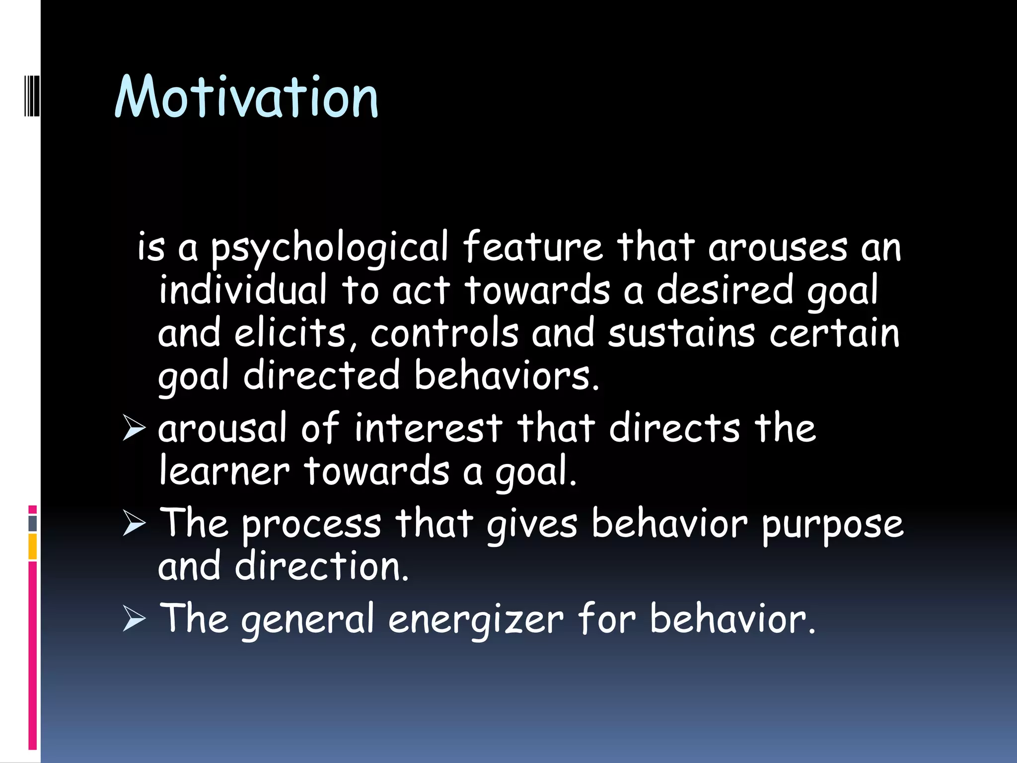 School of Psychology - Motivation | PPTX