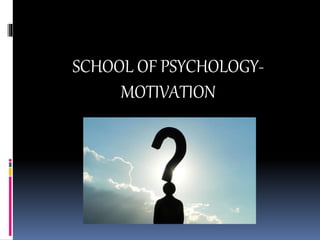 SCHOOL OF PSYCHOLOGY-
MOTIVATION
 
