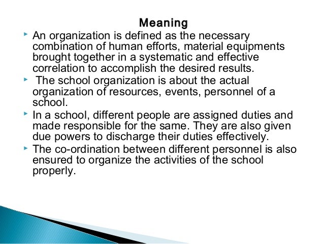 School Organization