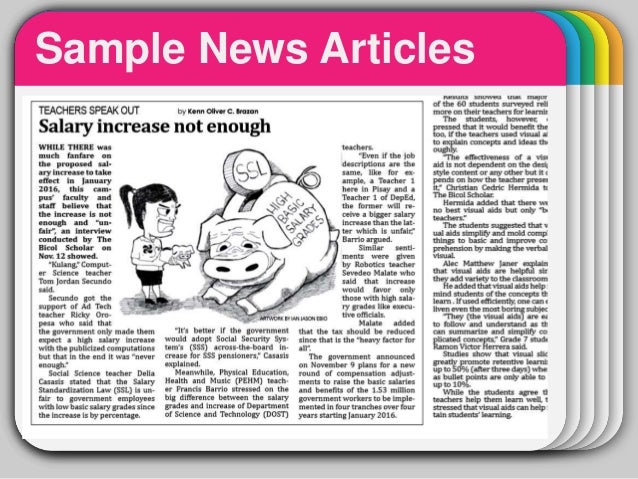 school paper content sample newspaper articles