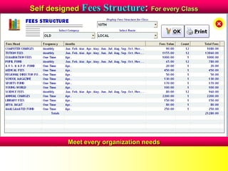 Self designed Fees Structure: For every Class
Meet every organization needs
 