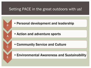 Setting PACE in the great outdoors with us!
 