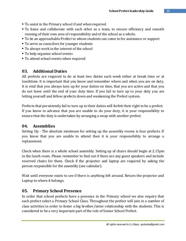 School Prefect Leadership Guide