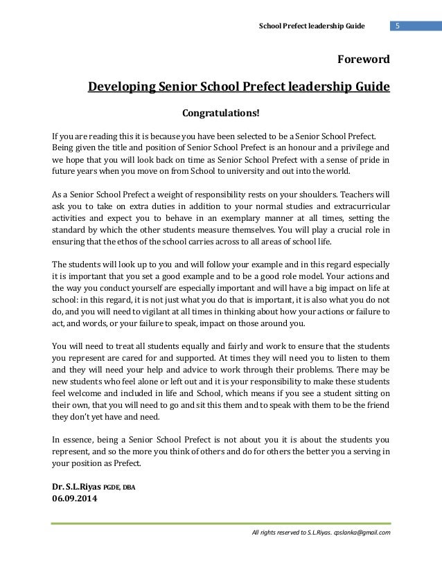 Essay make a good head prefect