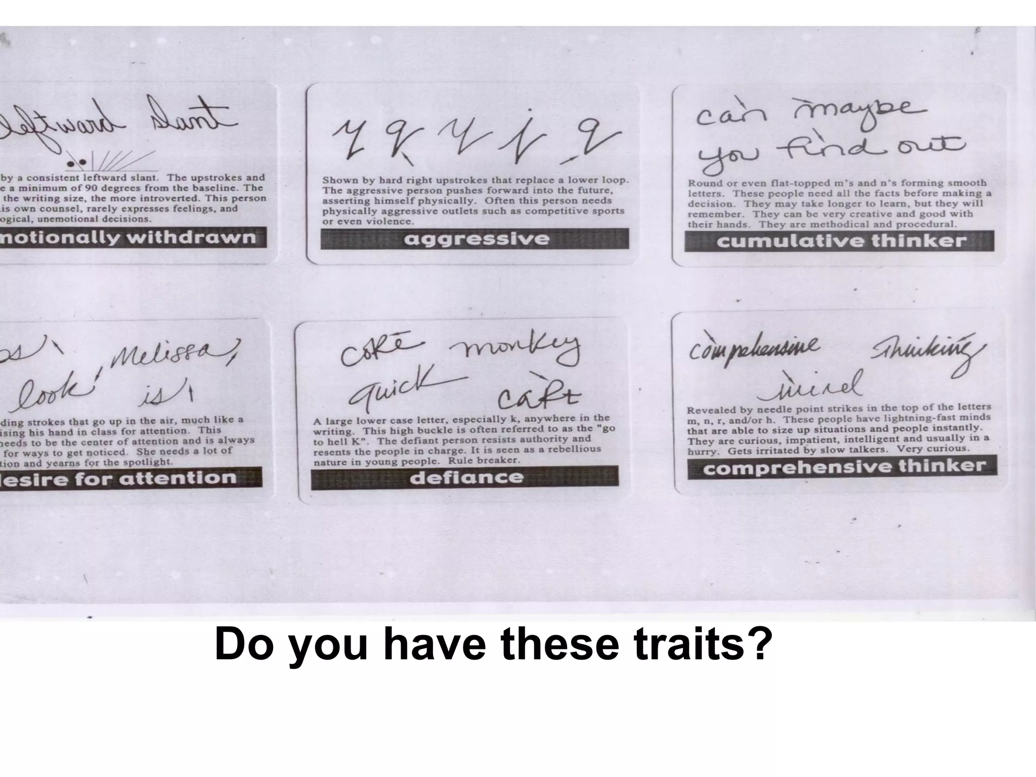 Do you have these traits?
 