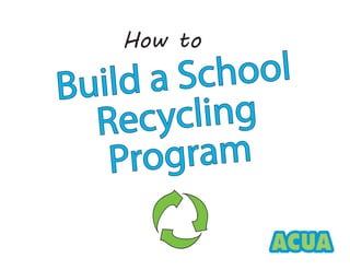 Build a School
Recycling
Program
How to
 