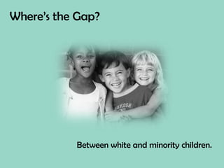 Where’s the Gap?Between white and minority children.