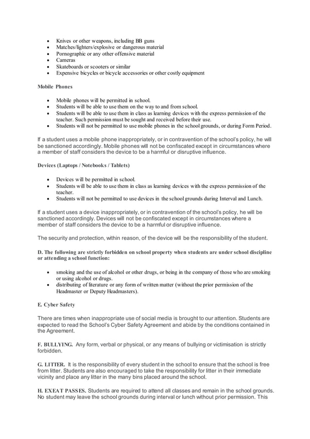 school rules and regulations essay brainly