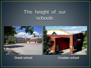 The height of our
schools
Greek school Croatian school
 