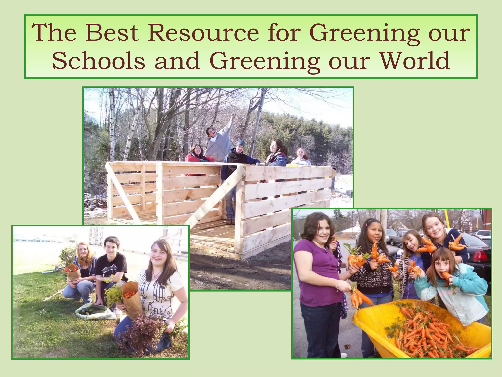 The Best Resource for Greening our Schools and Greening our World 