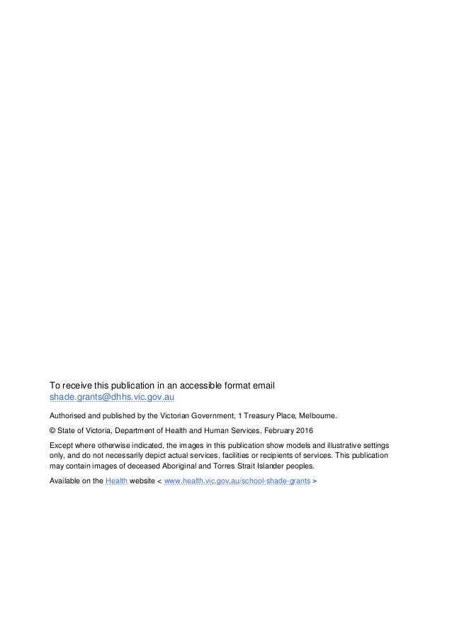 School Shade Grants Program Application Guidelines